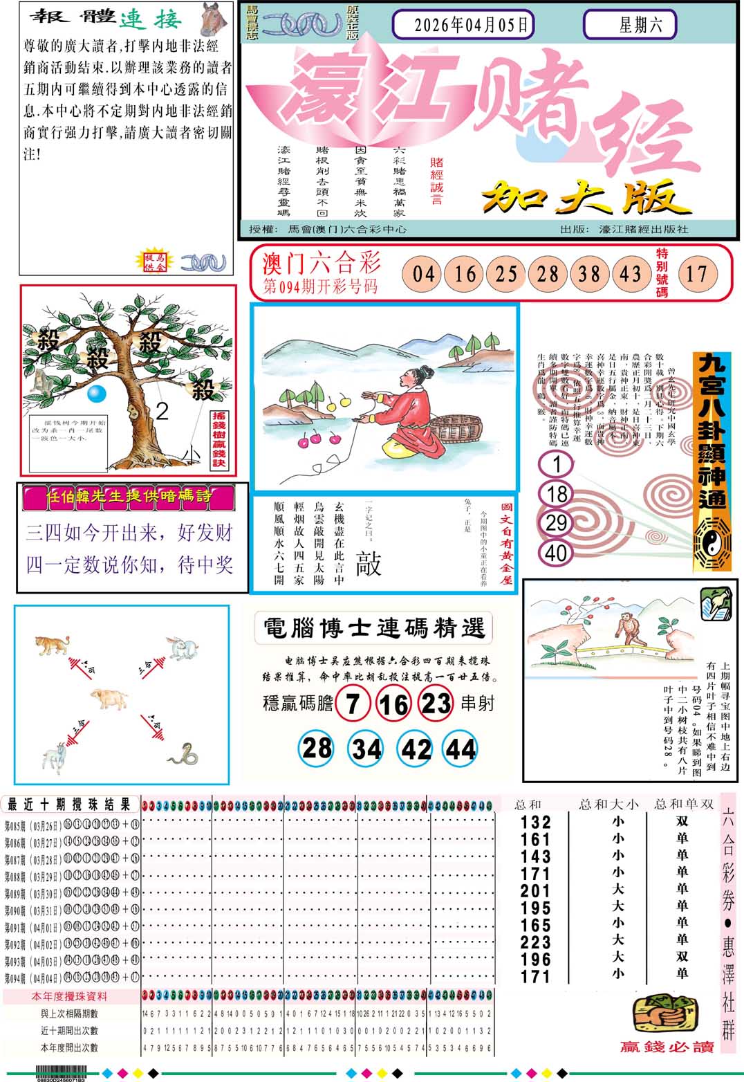095期濠江赌经A加大版[图]